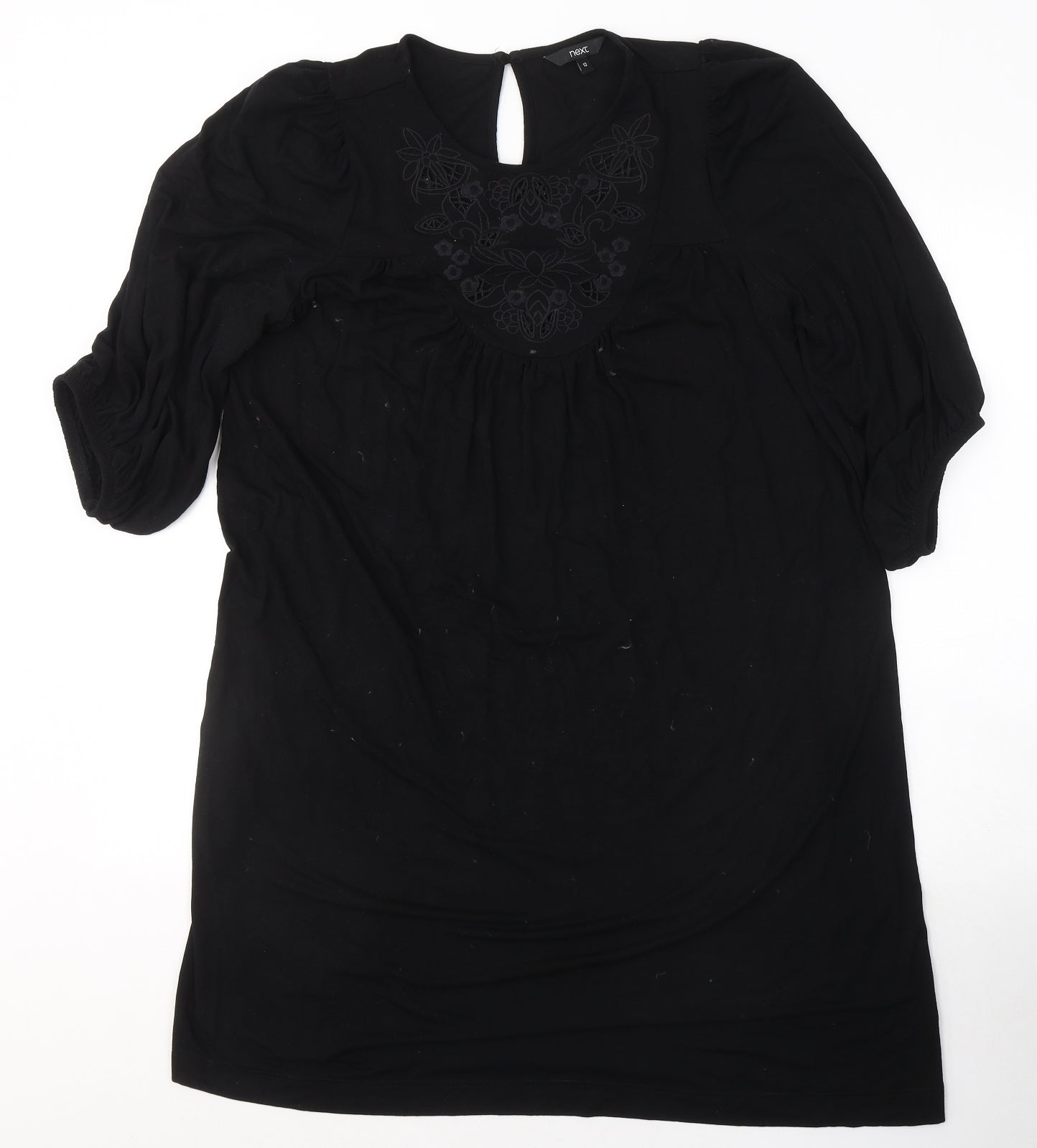 NEXT Womens Black  Viscose T-Shirt Dress  Size 12  Round Neck Pullover