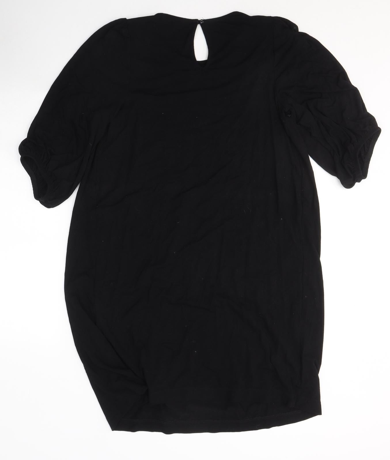 NEXT Womens Black  Viscose T-Shirt Dress  Size 12  Round Neck Pullover