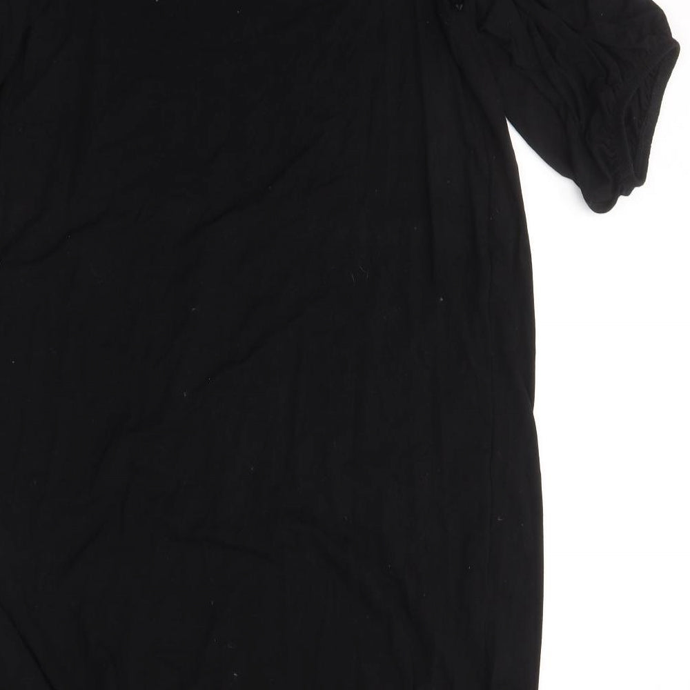 NEXT Womens Black  Viscose T-Shirt Dress  Size 12  Round Neck Pullover