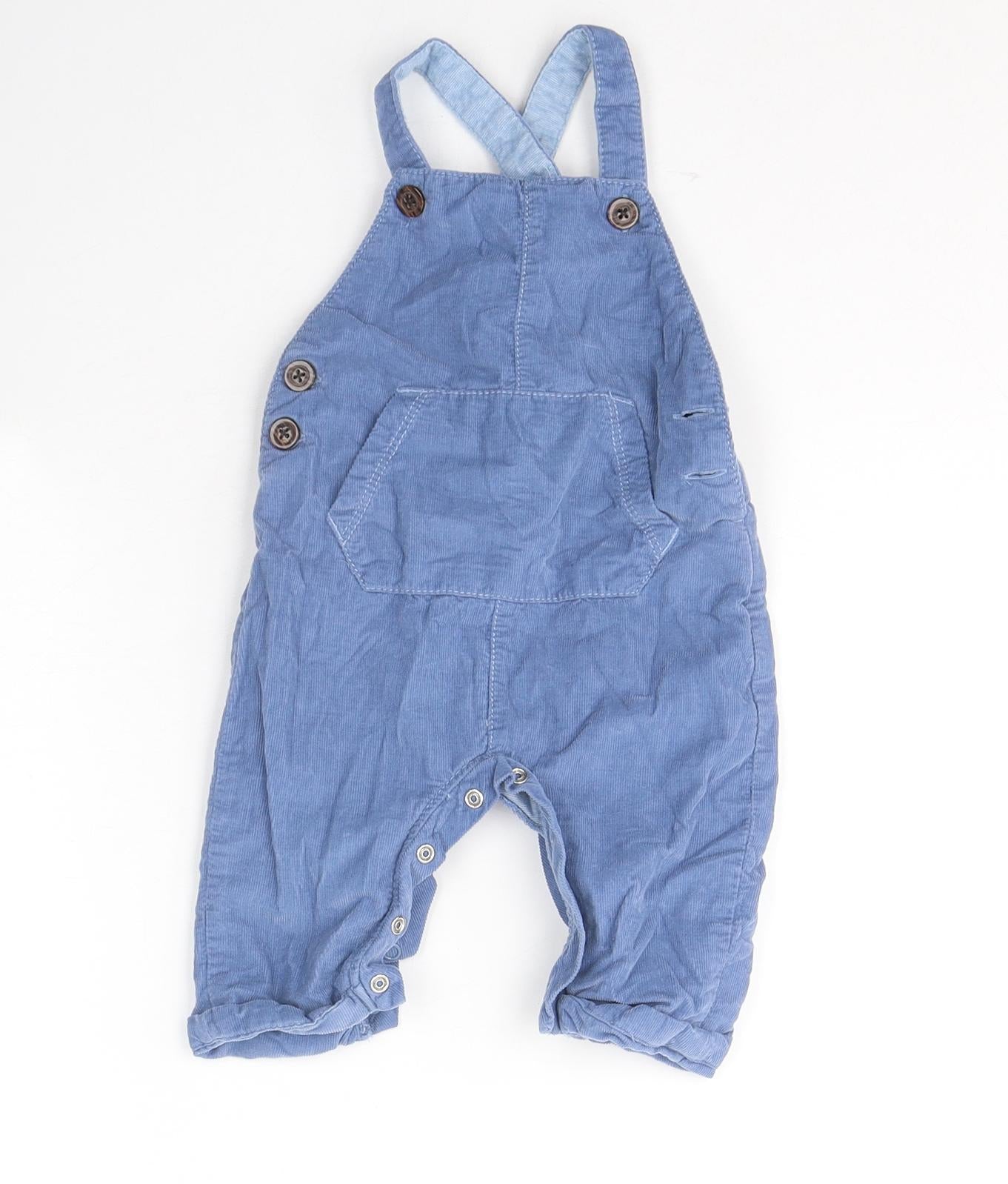 NEXT Baby Blue  Cotton Dungaree One-Piece Size 3-6 Months  Button
