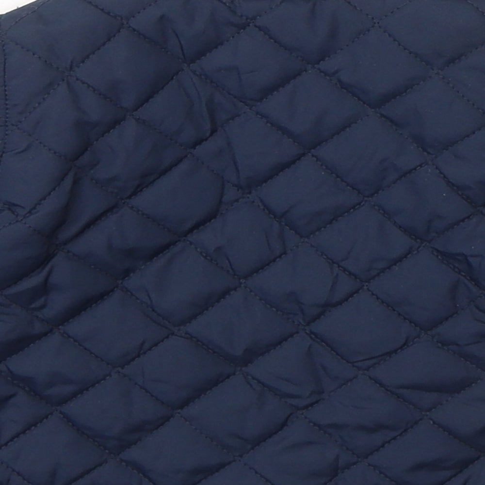 Peacocks Boys Blue   Quilted Coat Size 3-6 Months   Button