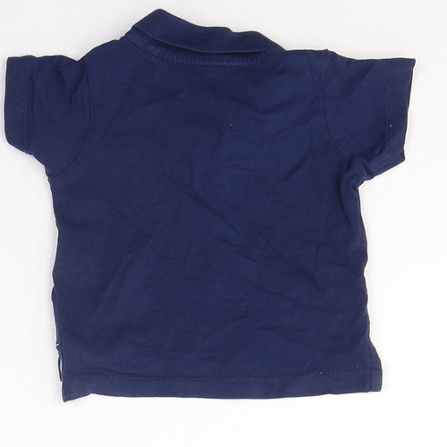 IUPILU Boys Blue  Cotton Basic T-Shirt Size 3-6 Months Collared Pullover