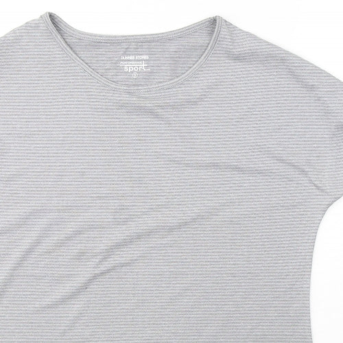 Alfred Dunner Womens Grey  Polyester Basic T-Shirt Size S Round Neck Pullover