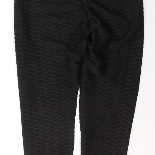 SheIn Womens Black  Polyester Pedal Pusher Leggings Size L L26 in