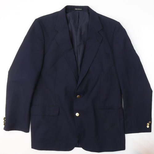 Preworn Mens Blue  Polyester Jacket Suit Jacket Size 42