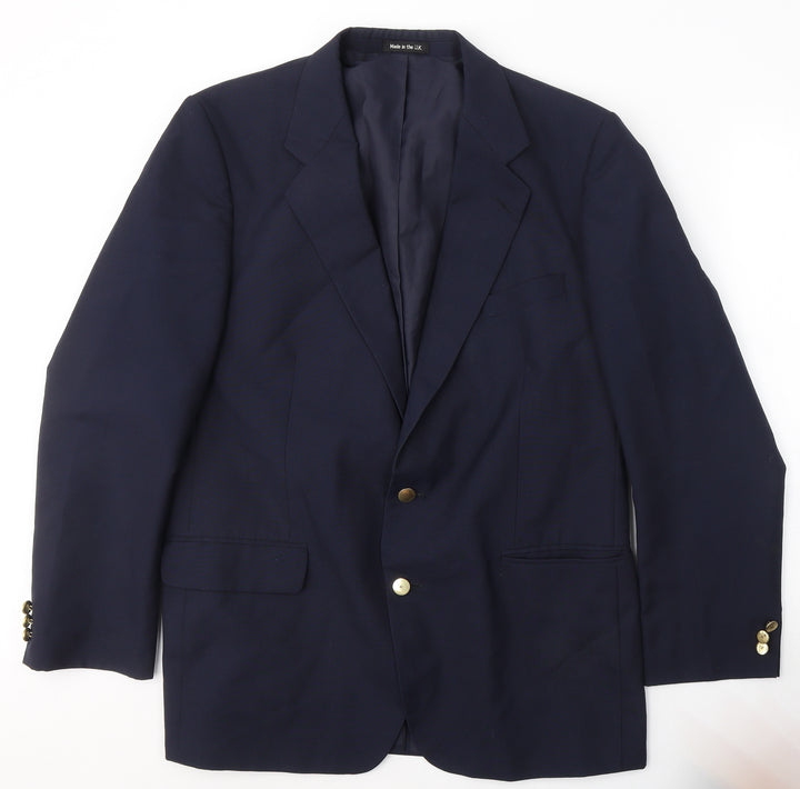 Preworn Mens Blue  Polyester Jacket Suit Jacket Size 42