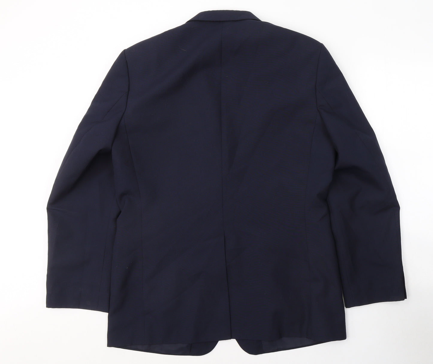 Preworn Mens Blue  Polyester Jacket Suit Jacket Size 42