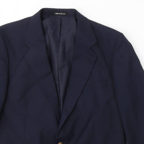 Preworn Mens Blue  Polyester Jacket Suit Jacket Size 42