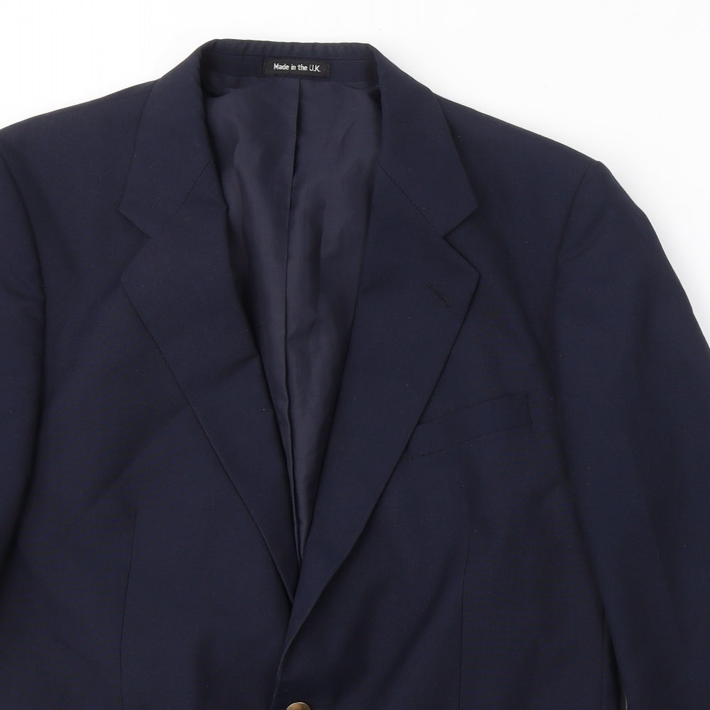 Preworn Mens Blue  Polyester Jacket Suit Jacket Size 42