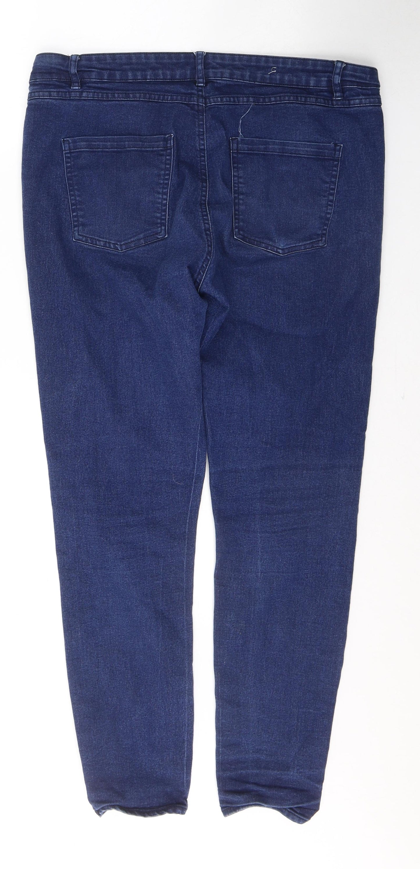 Avenue Womens Blue  Cotton Skinny Jeans Size 16 L28 in Regular Button