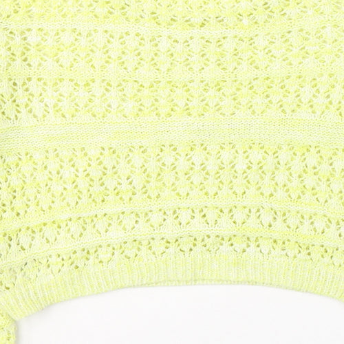 New Look Womens Green Round Neck  Cotton Pullover Jumper Size 8