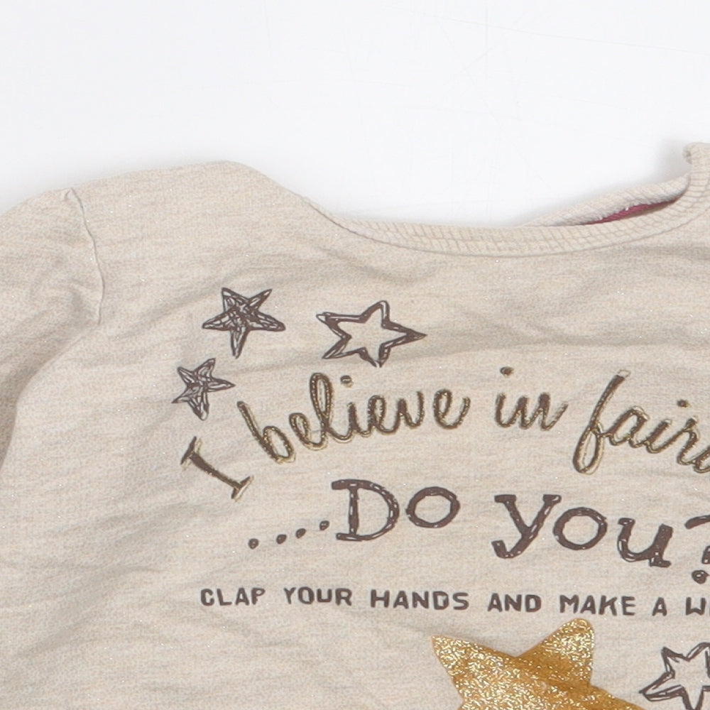 George Girls Beige  Cotton Pullover Sweatshirt Size 2-3 Years  Pullover