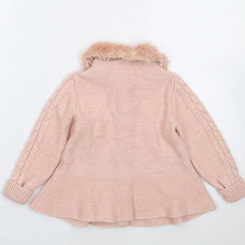 Monsoon Girls Pink  Cotton Cardigan Jumper Size 18-24 Months  Button