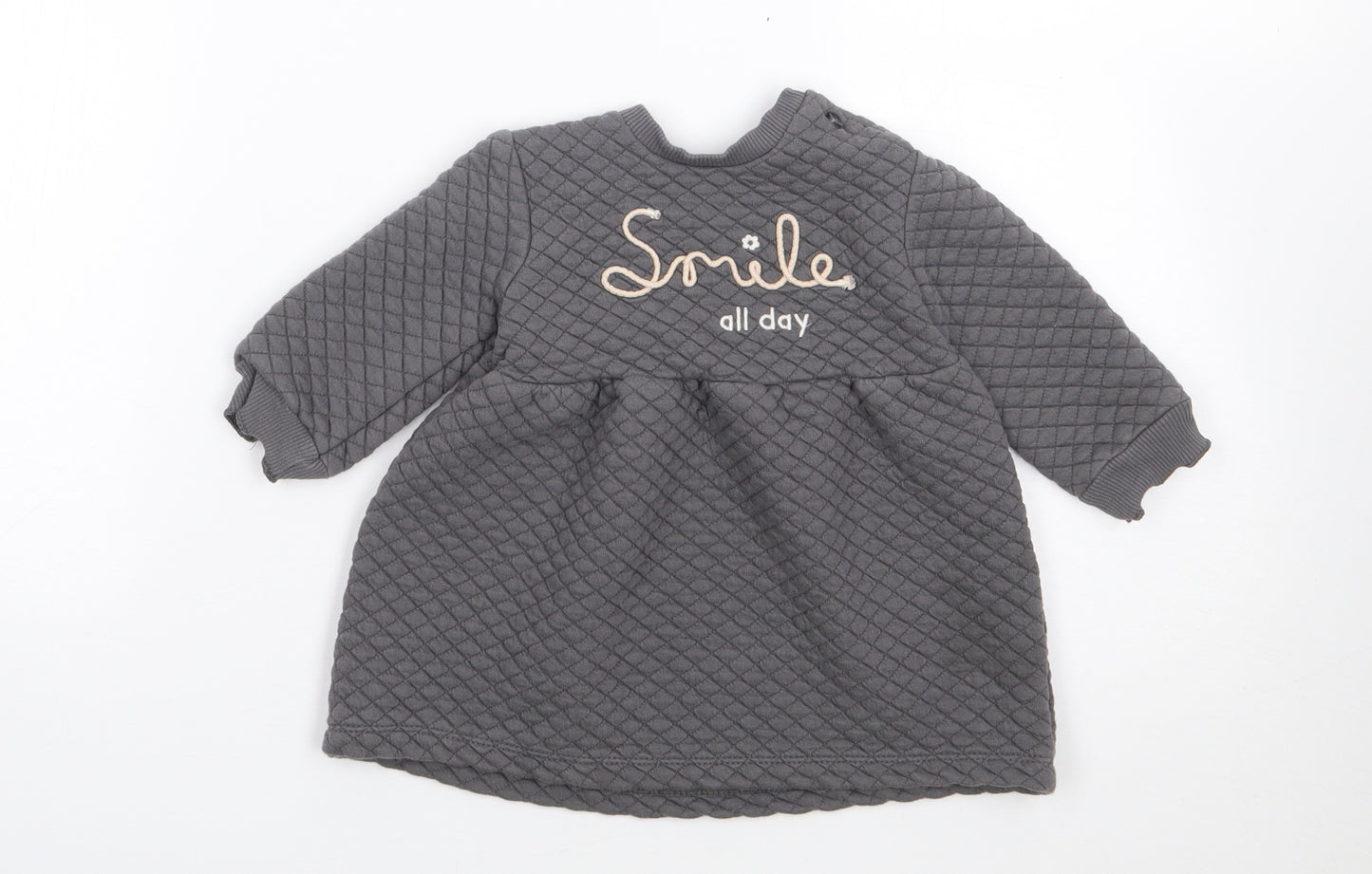George Girls Grey  Cotton Fit & Flare  Size 6-9 Months  Crew Neck Pullover