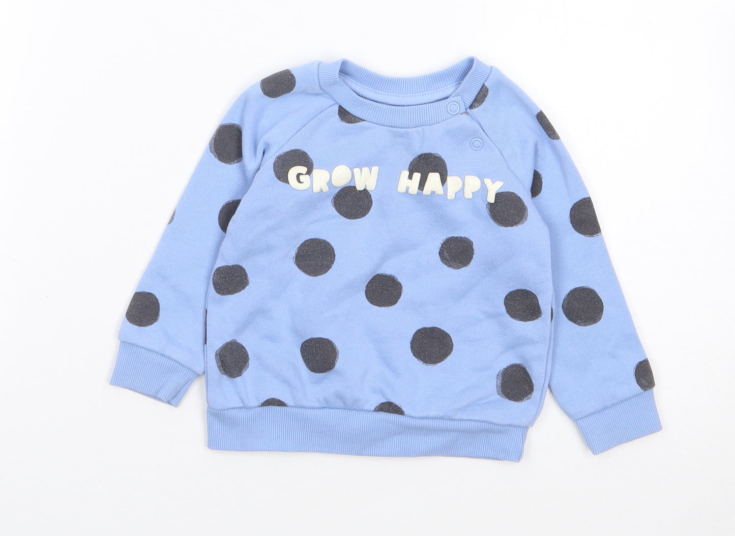 Primark Boys Blue Polka Dot Cotton Pullover Jumper Size 6-9 Months  Pullover