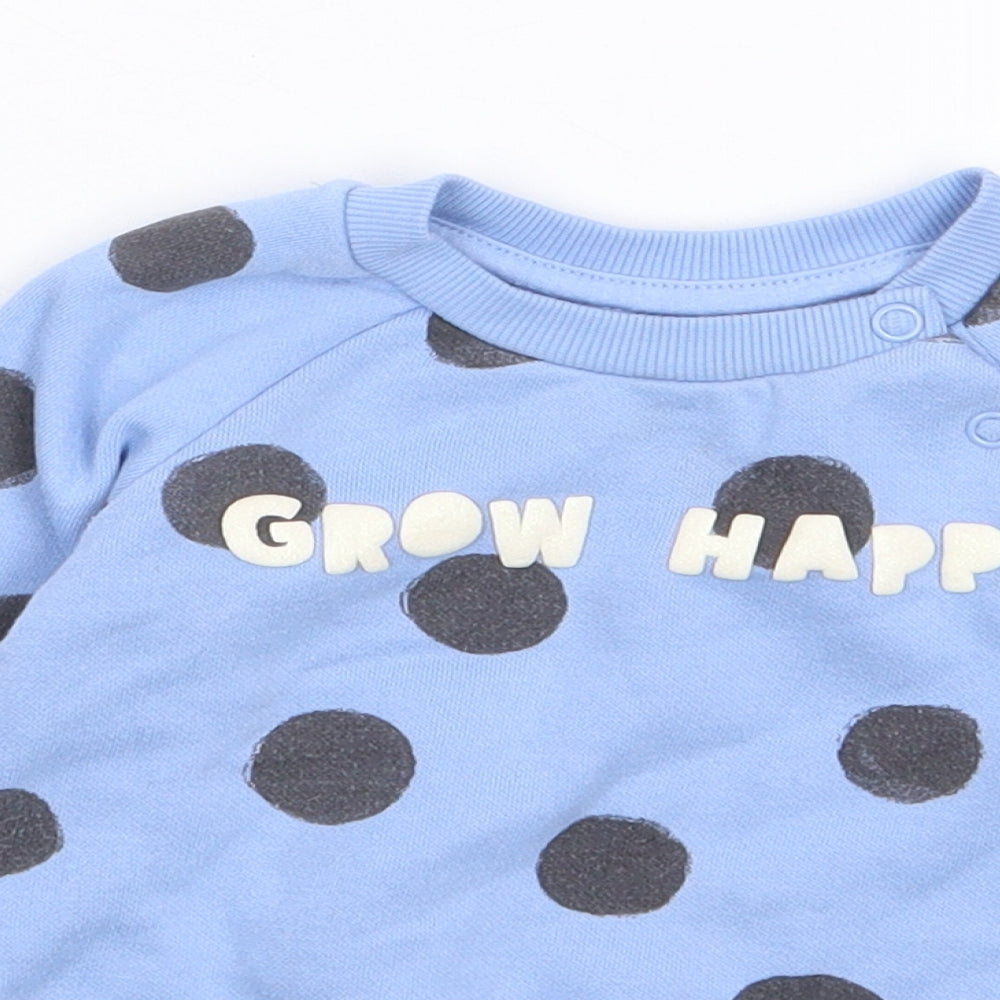 Primark Boys Blue Polka Dot Cotton Pullover Jumper Size 6-9 Months  Pullover