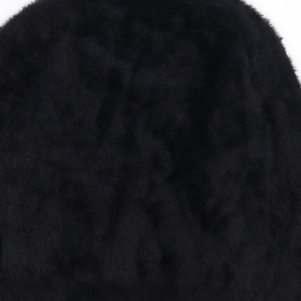 Prewirn Womens Black High Neck  Acrylic Pullover Jumper Size S   - Fluffy