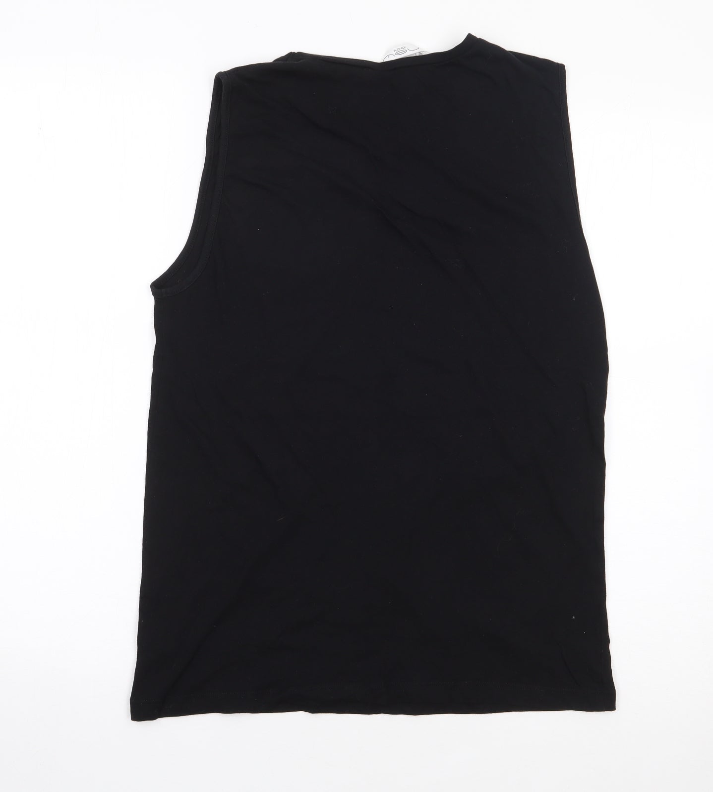 New Look  Womens Black  100% Cotton Jersey Tank Size 12 Round Neck