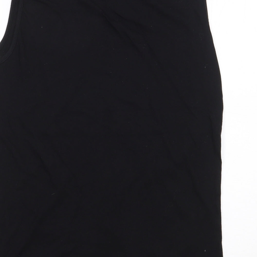 New Look  Womens Black  100% Cotton Jersey Tank Size 12 Round Neck