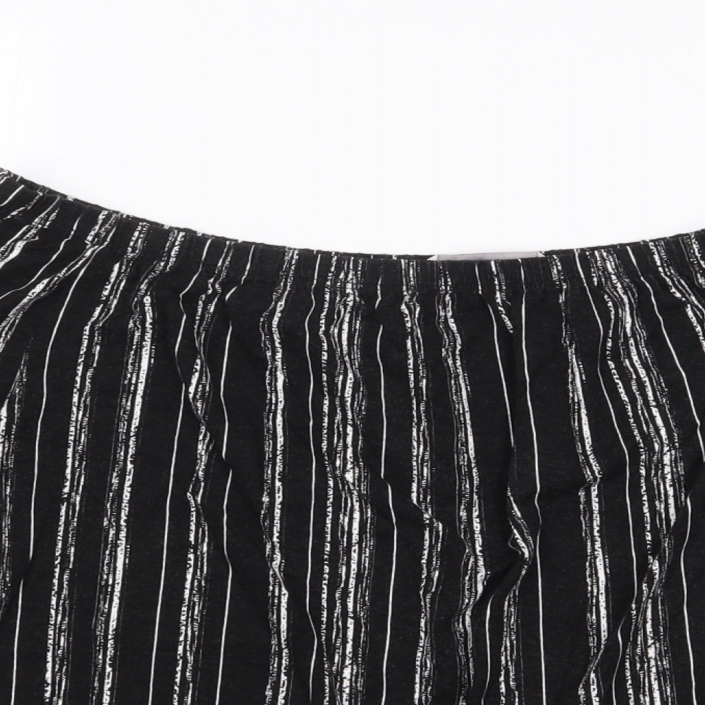 George Womens Black Striped Viscose Jersey T-Shirt Size 14 Off the Shoulder