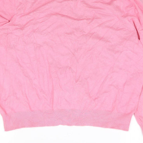 Marks and Spencer Womens Pink Crew Neck  Viscose Cardigan Jumper Size 16