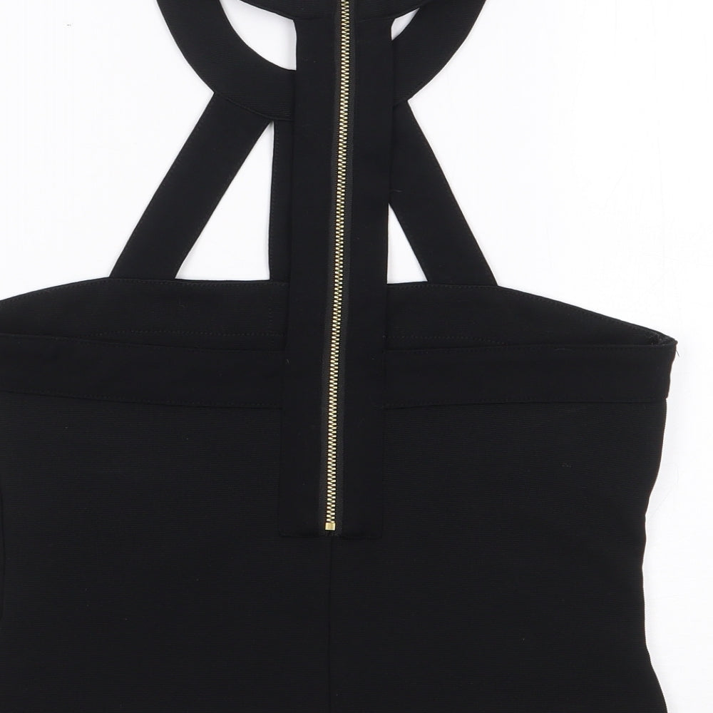 H&m  Womens Black  Polyester Camisole Tank Size S Crew Neck