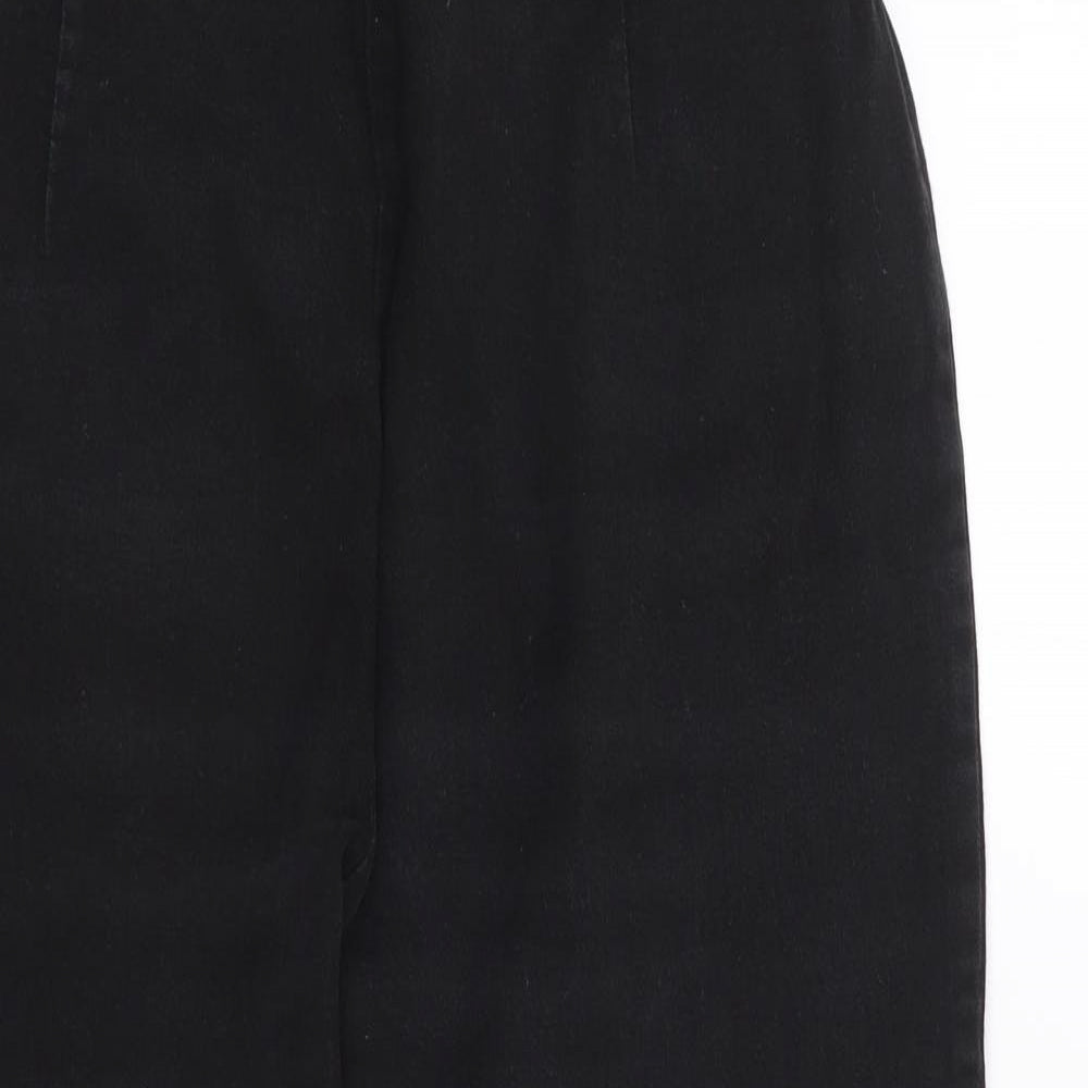 BHS Womens Black  Cotton Cropped Jeans Size 14 L21.5 in Regular