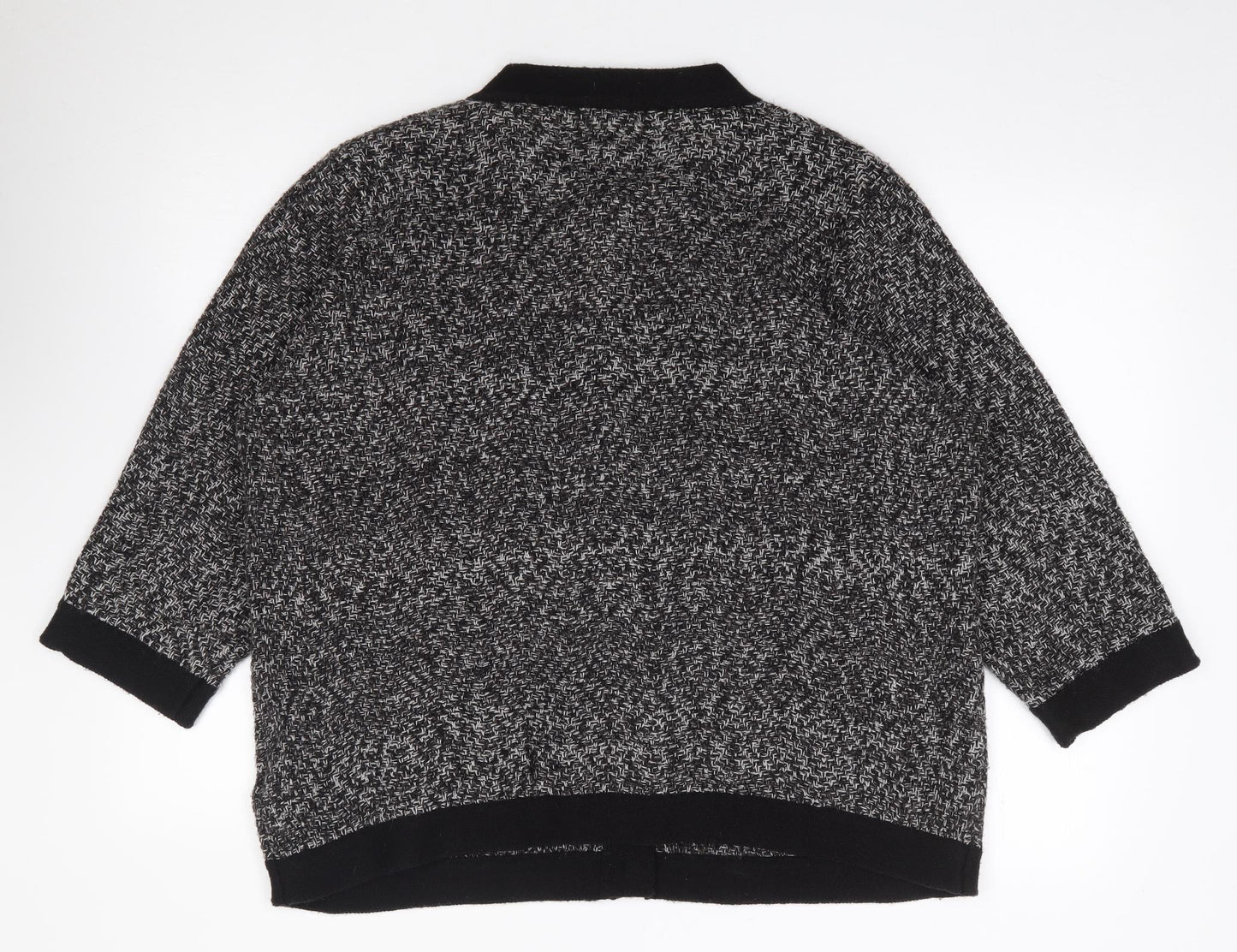 Marks and Spencer Womens Grey Crew Neck  Acrylic Cardigan Jumper Size 20
