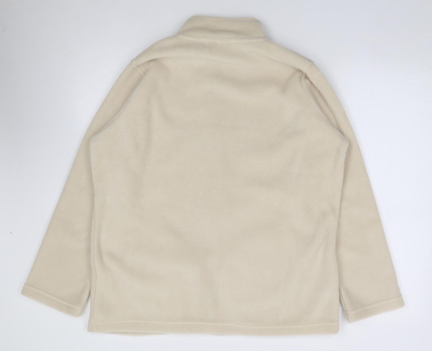 Edinburgh Woolen Mill Womens Beige High Neck Floral Polyester Full Zip Jumper Size 18