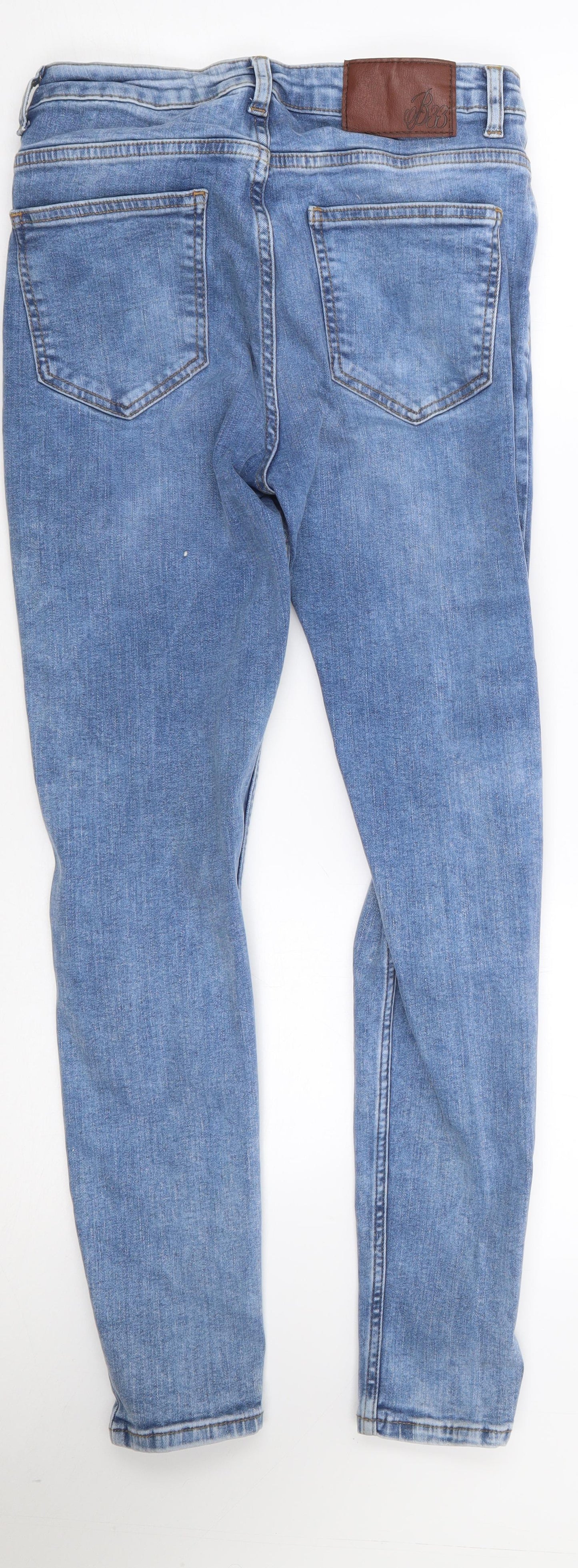 Bee Inspired Womens Blue  Cotton Skinny Jeans Size 28 L27 in Regular Zip