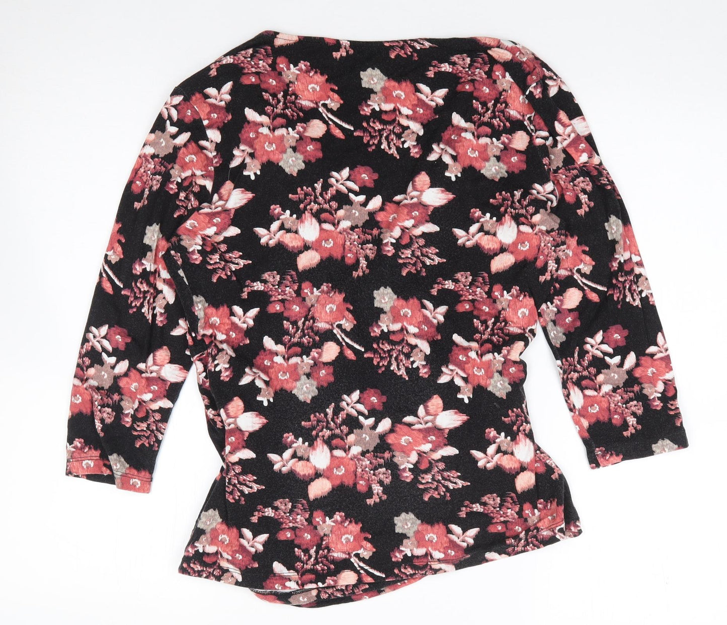 Y by Yumi Womens Multicoloured Floral Viscose Wrap T-Shirt Size 12 V-Neck