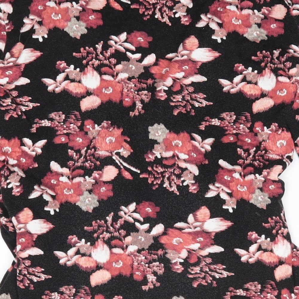 Y by Yumi Womens Multicoloured Floral Viscose Wrap T-Shirt Size 12 V-Neck