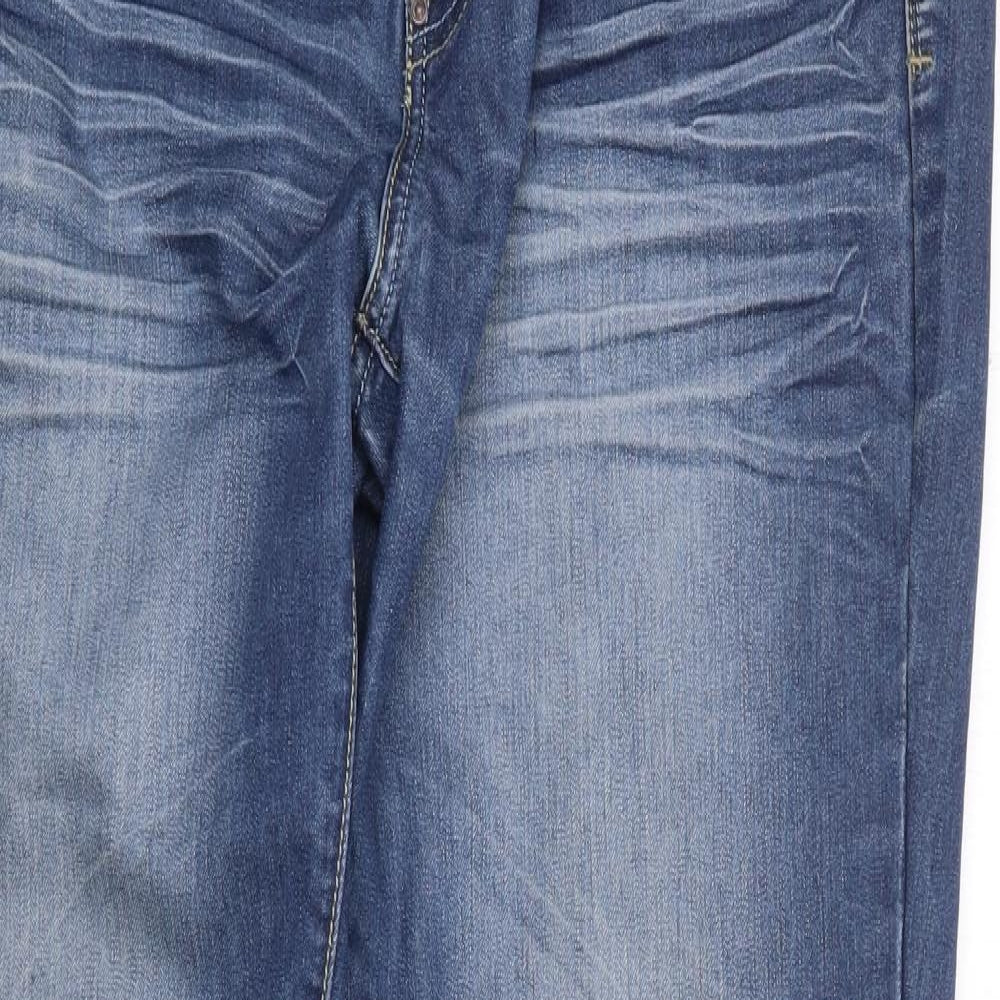 Crosshatch Mens Blue  Cotton Straight Jeans Size 34 L32 in Regular Zip