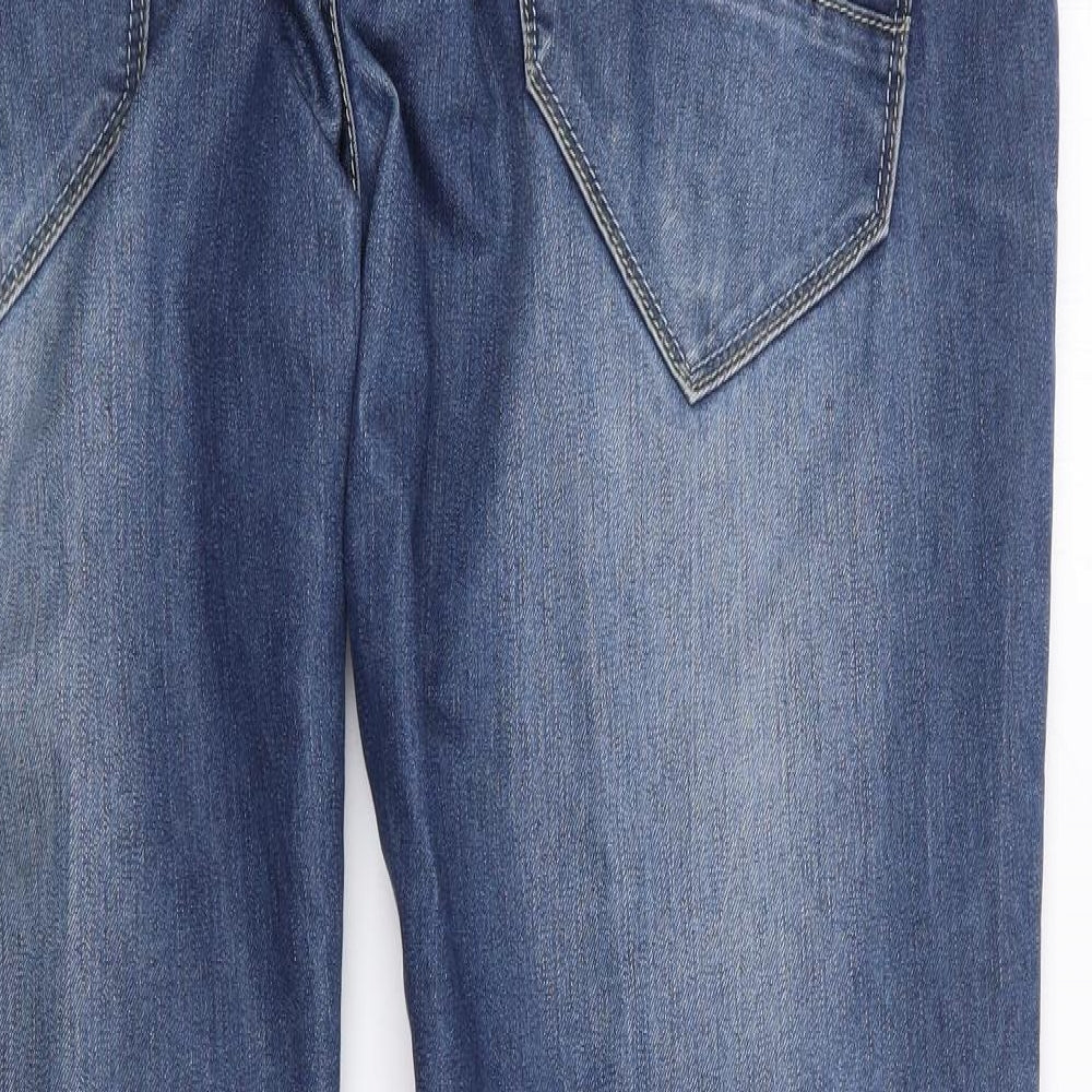 Crosshatch Mens Blue  Cotton Straight Jeans Size 34 L32 in Regular Zip