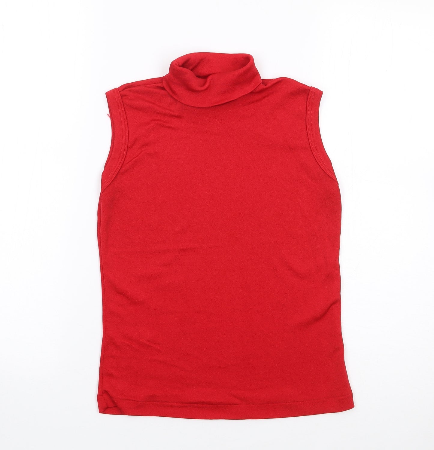 Brunke Womens Red  Polyester Jersey Tank Size 8 Roll Neck