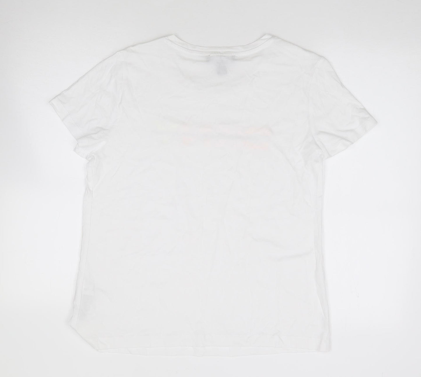 DKNY Womens Ivory  Cotton Jersey T-Shirt Size M Crew Neck