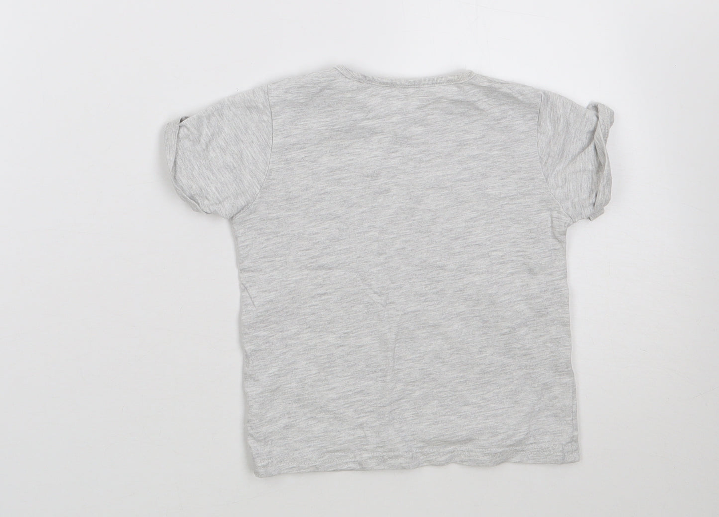 TU Boys Grey  Cotton Jersey T-Shirt Size 12-18 Months Crew Neck Pullover - Dinosaur