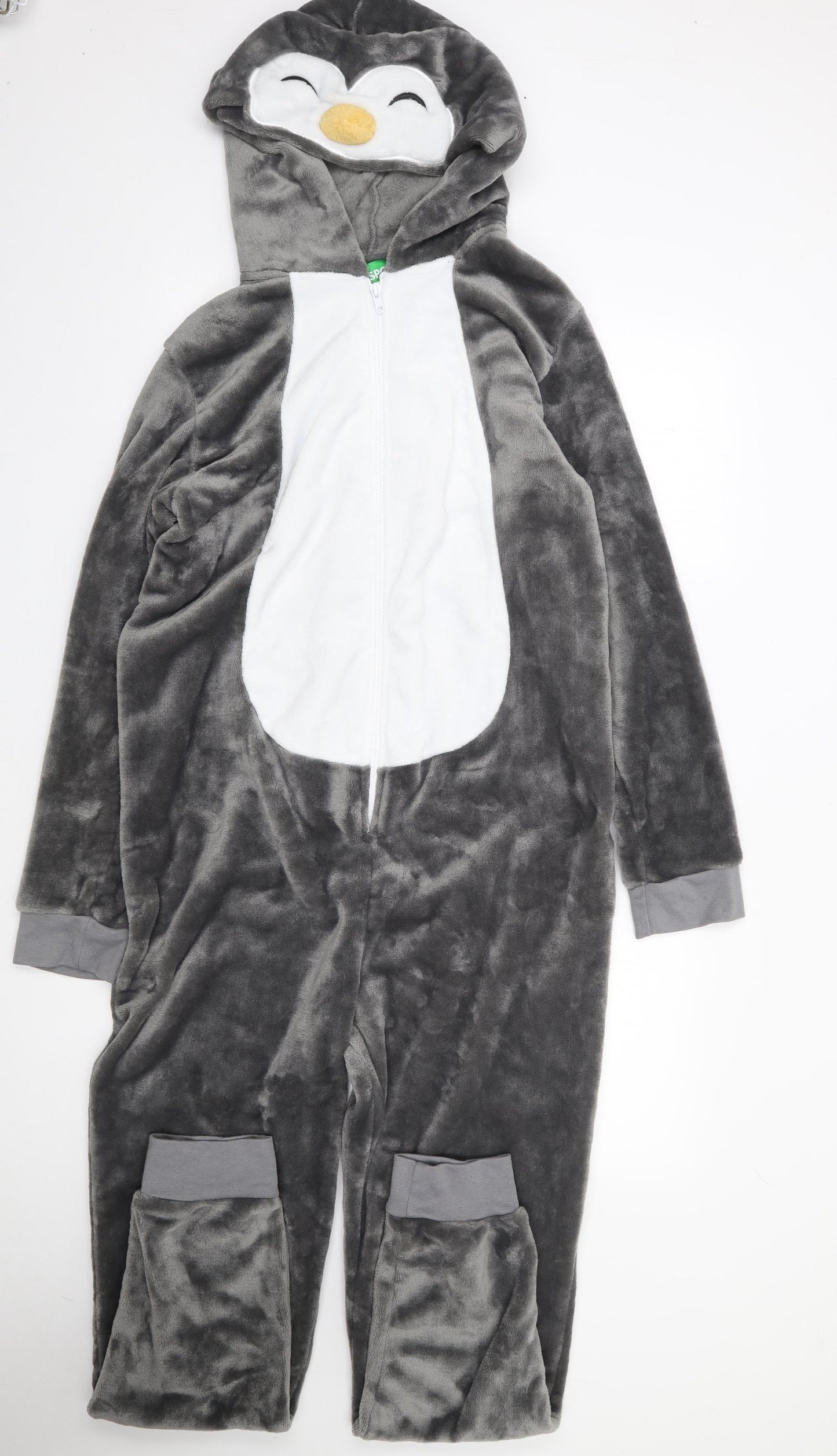 NSPCC Womens Grey Solid Polyester Top One Piece Size 16  Zip - Penguin