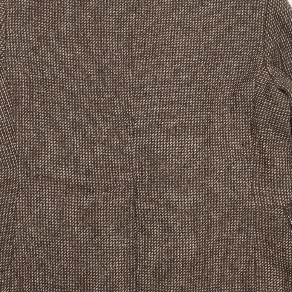 St Micheal Mens Brown Check Wool Jacket Suit Jacket Size M