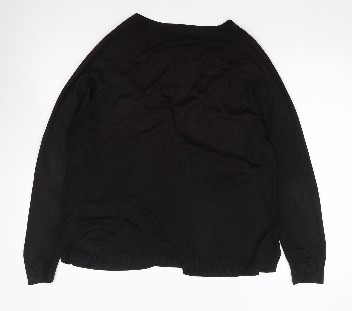 Primark Womens Black V-Neck  Acrylic Cardigan Jumper Size 16
