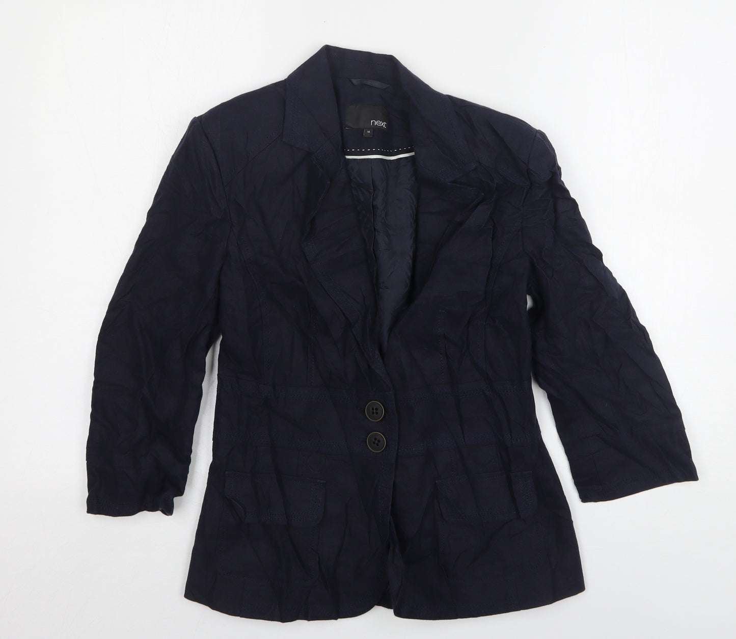 NEXT Womens Blue  Linen Jacket Blazer Size 10