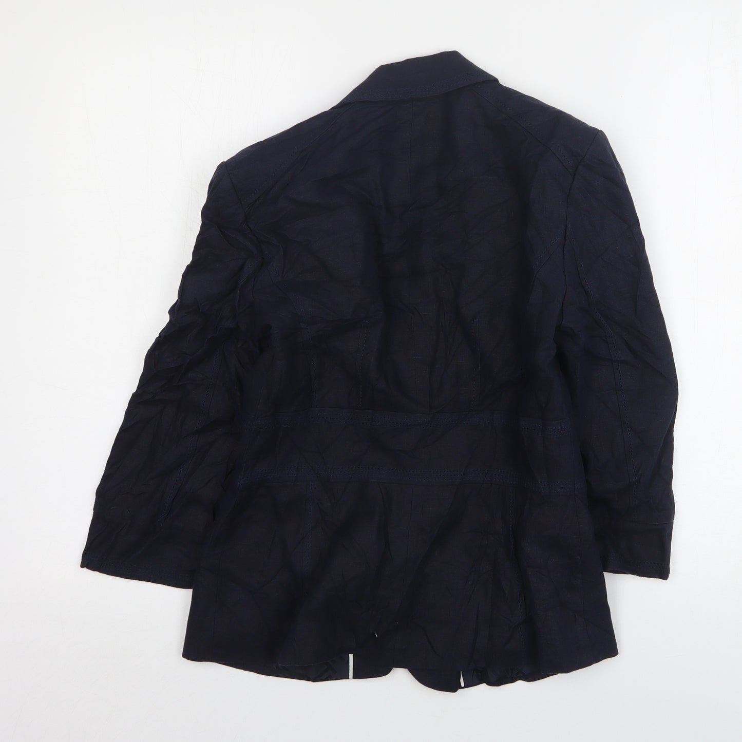 NEXT Womens Blue  Linen Jacket Blazer Size 10