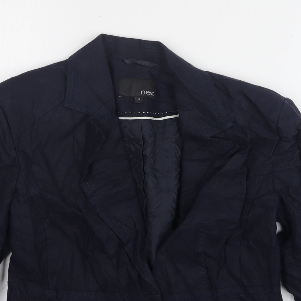NEXT Womens Blue  Linen Jacket Blazer Size 10