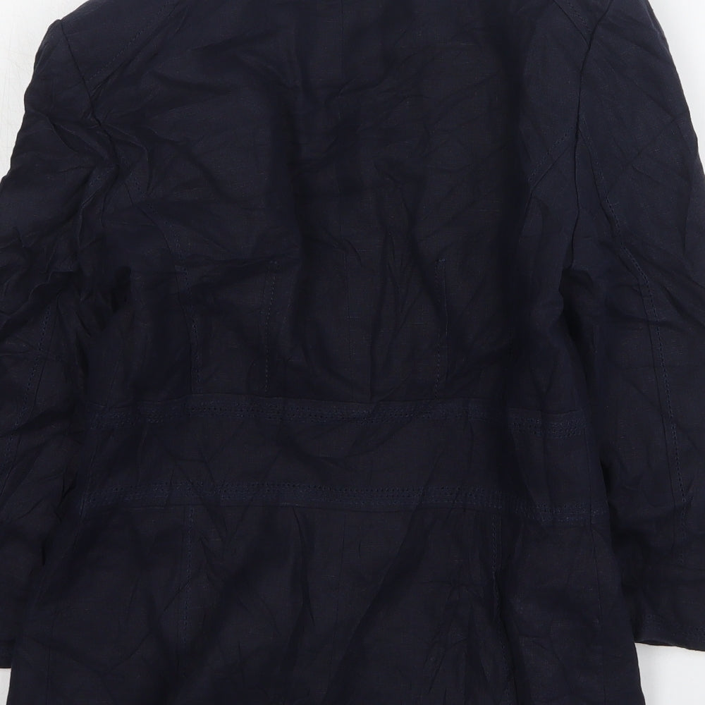 NEXT Womens Blue  Linen Jacket Blazer Size 10