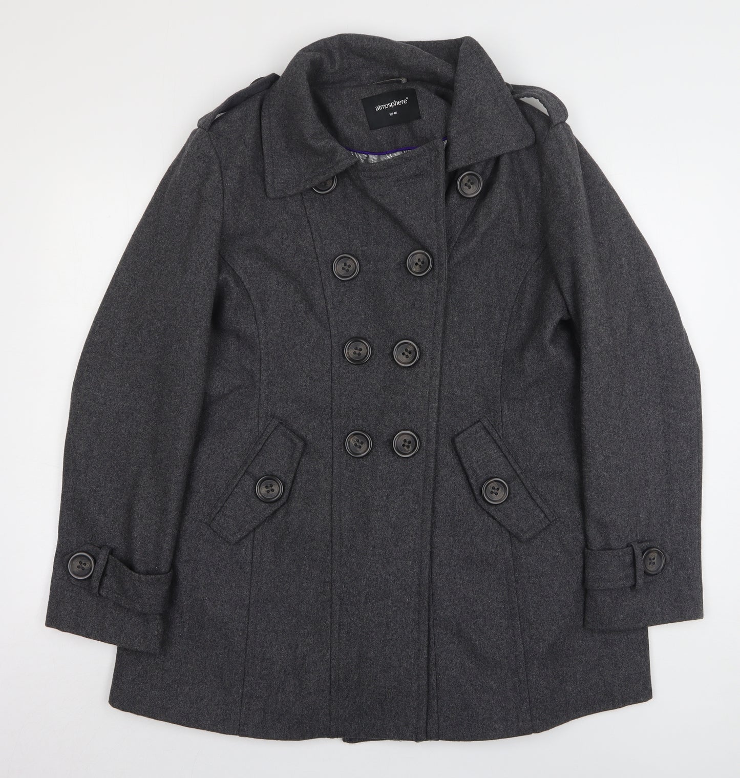 Atmosphere Womens Grey   Overcoat Coat Size 18