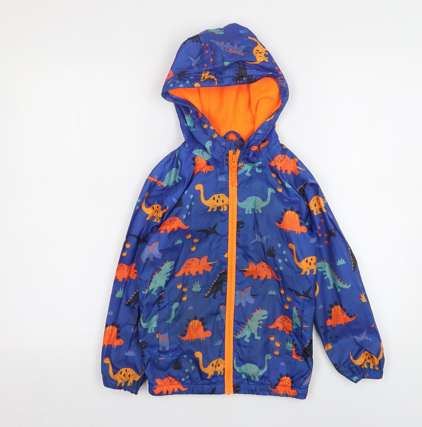 George Boys Multicoloured Geometric  Windbreaker Coat Size 5-6 Years   - Dinosaurs
