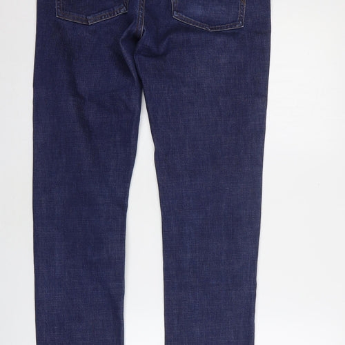 Pretty Green Mens Blue  Cotton Straight Jeans Size 32 L33 in Slim