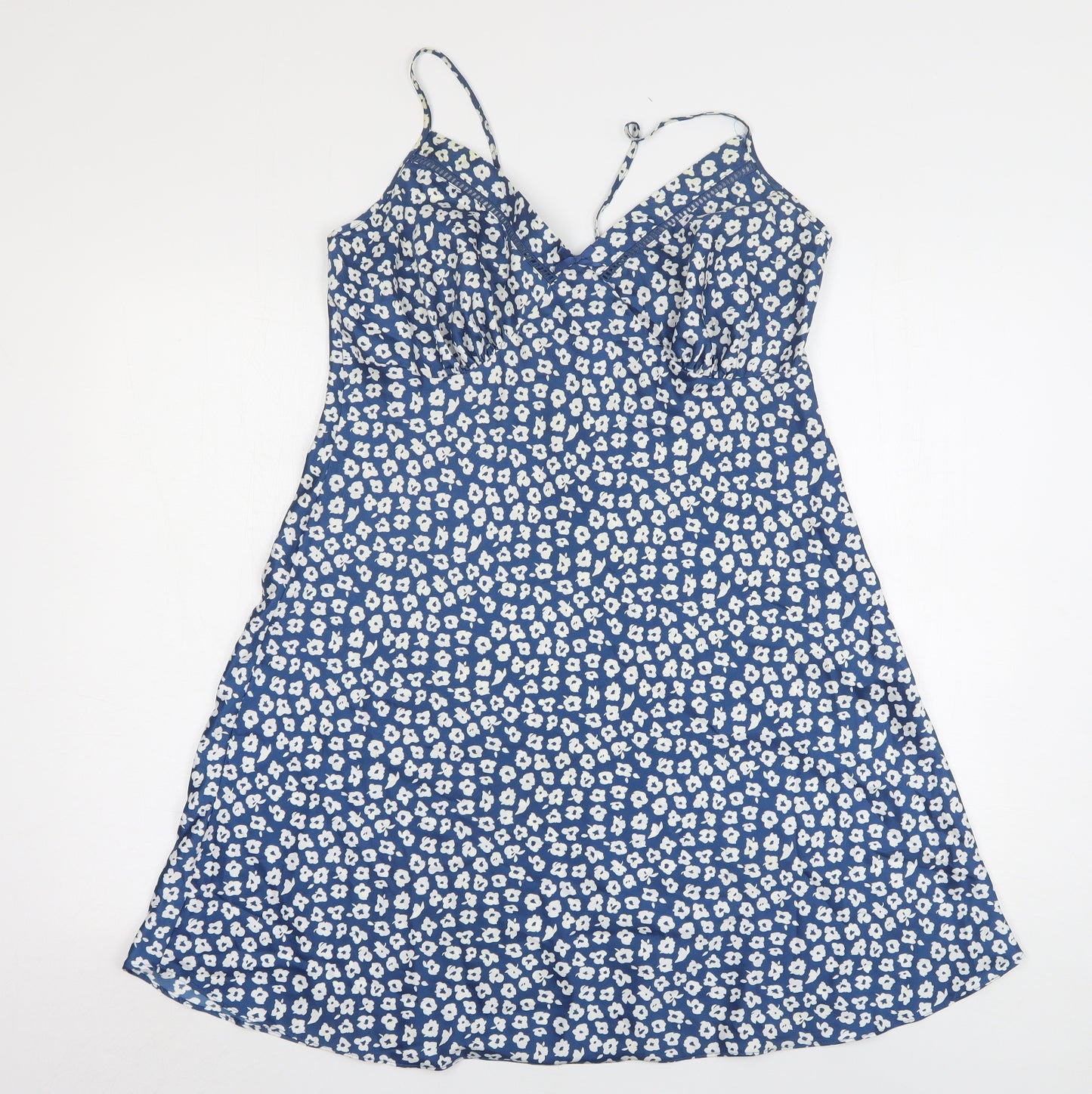 Indigo Sky Womens Blue Floral Polyester Babydoll Dress Size 14