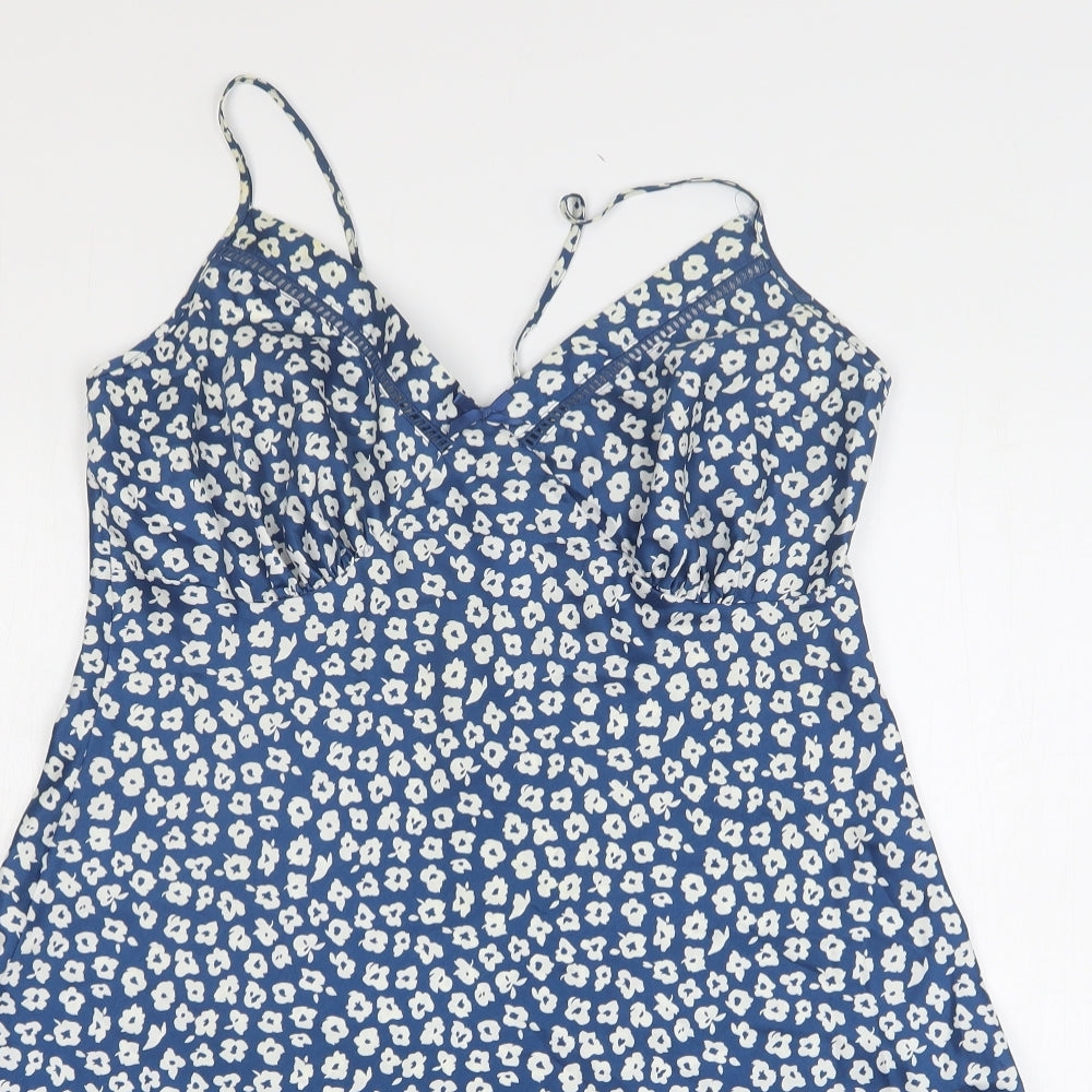 Indigo Sky Womens Blue Floral Polyester Babydoll Dress Size 14