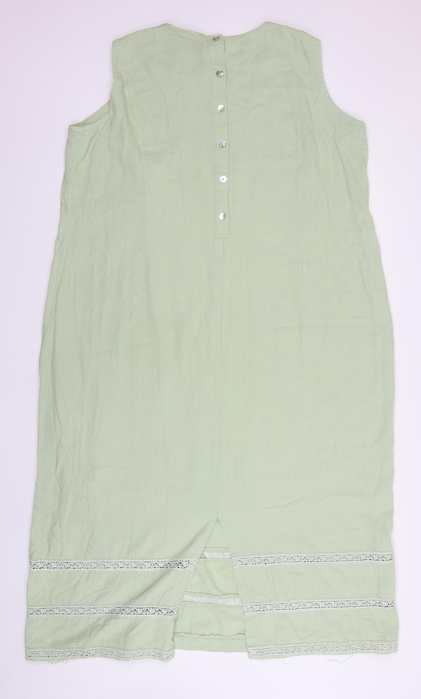 Countrywear Casuals  Womens Green  Linen A-Line  Size 2XL  Round Neck